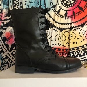 Steve Madden Troopa Black Combat Boots